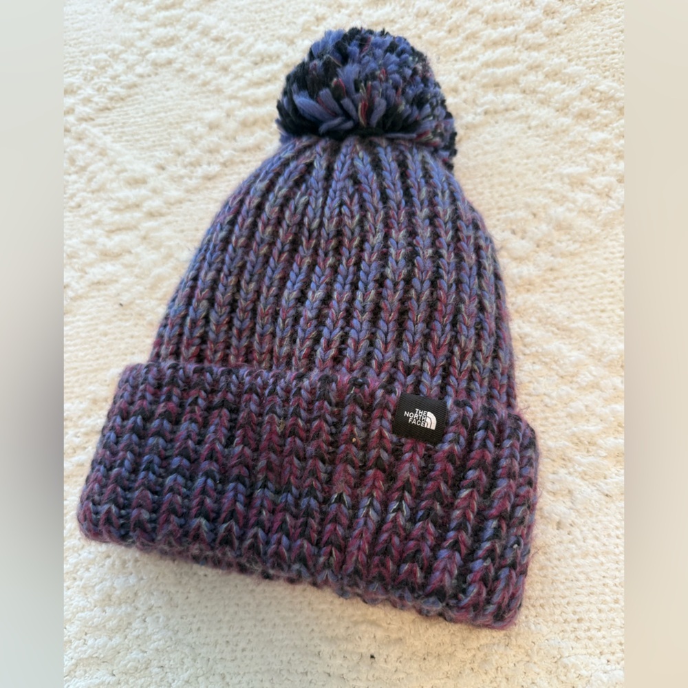 The North Face Kids' Multicolor Knit Beanie with Pom-Pom - Picture 4 of 4